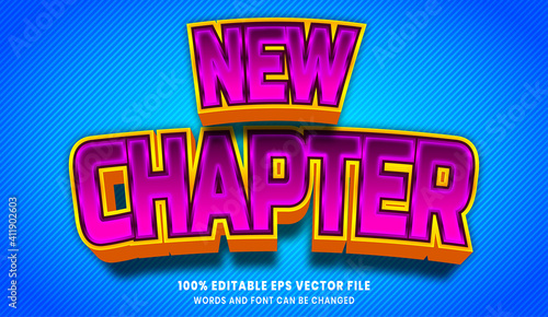 New chapter 3d editable text style effect