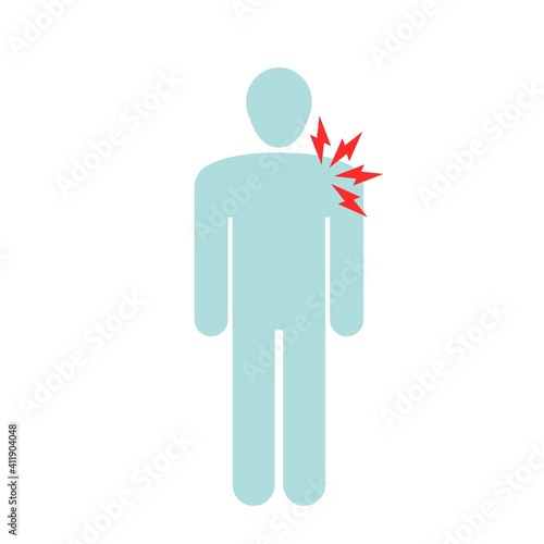 Shoulder pain vector symbol