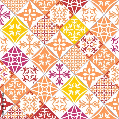 Beautiful rustic tiles vector pattern