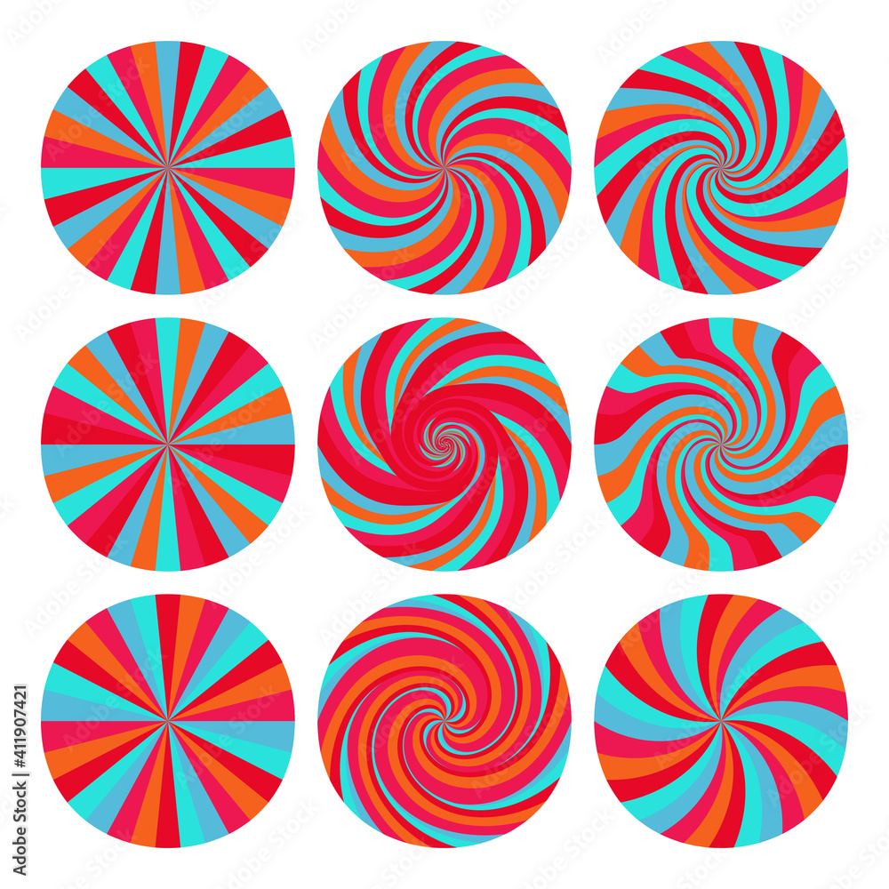Highlight cover set. Rays and swirl lines round design elements. Set of  icons, labels, stickers with bright colors. For shops, bloggers, social  media. Stock Vector | Adobe Stock
