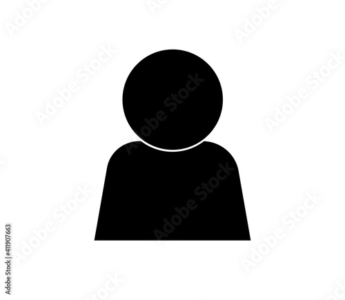 Flat vector icon profile (face, user, avatar).