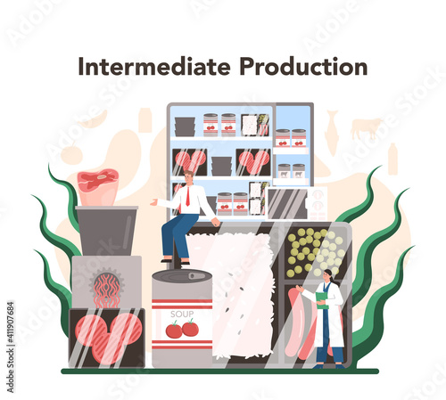 Intermediate goods industry sector of the economy. Light manufacturing