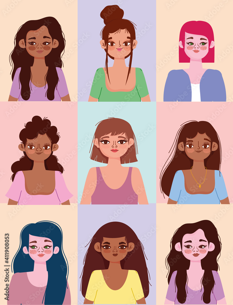 diversity women different nationalities and cultures, diverse avatars diversity women different nationalities and cultures, diverse avatars