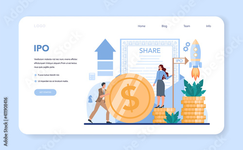 Initial Public Offerings specialist web banner or landing page