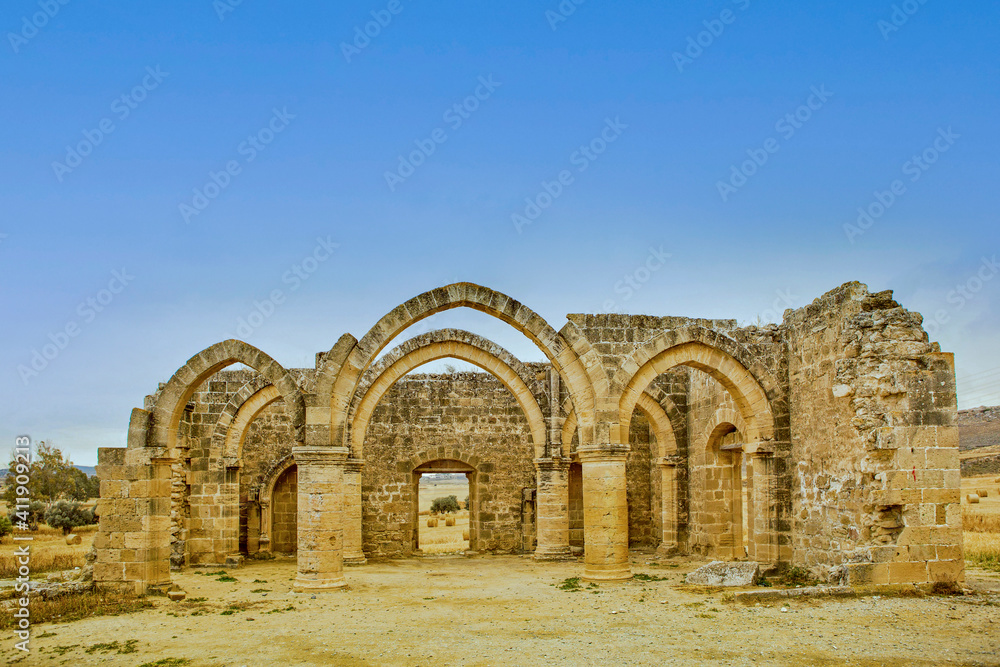 Ruins of Agios Sozomenos temple. Nicosia district in Cyprus.