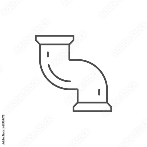 Plumbing tube line outline icon