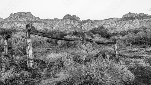 Red Rock Fence BW
