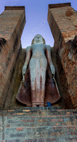 Wat Mahathat Temple in the precinct of Sukhothai Historical Park, a UNESCO World Heritage Site in Thailand photo