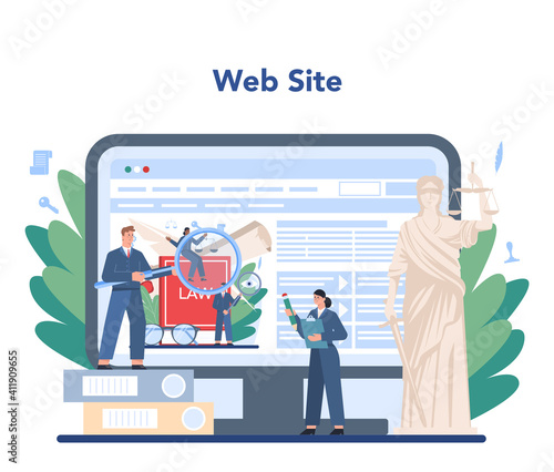 Notary service online service or platform. Professional lawyer signing