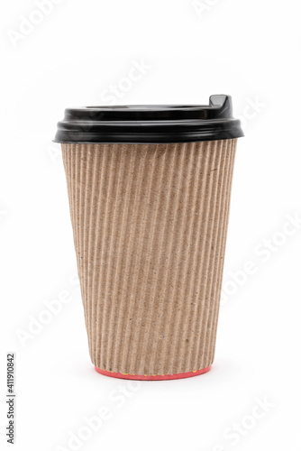 Wallpaper Mural one cardboard cup with lid for coffee on a white background Torontodigital.ca