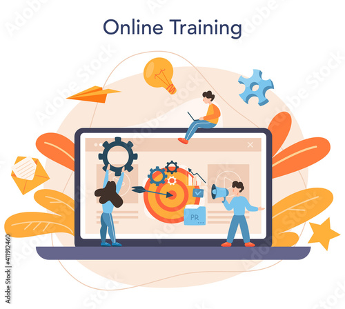 Advertsing manager online service or platform. Commercial advertisement