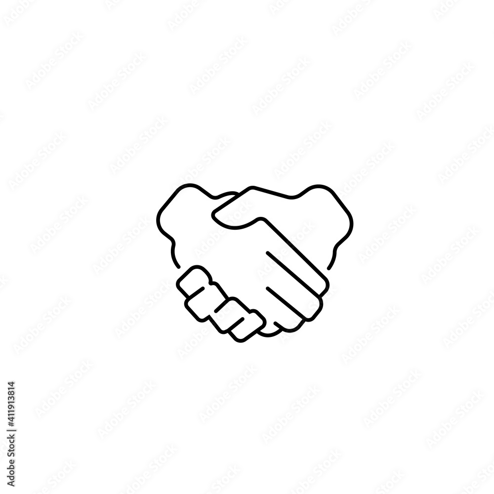 Handshake gesture linear icon. Thin line illustration. Shaking hands emoji. Friends meeting. Agreement, deal, contract. Trust contour symbol. Vector isolated outline drawing. Editable stroke Handshake gesture linear icon. Thin line illustration. Shaking hands emoji. Friends meeting. Agreement, deal, contract. Trust contour symbol. Vector isolated outline drawing. Editable stroke