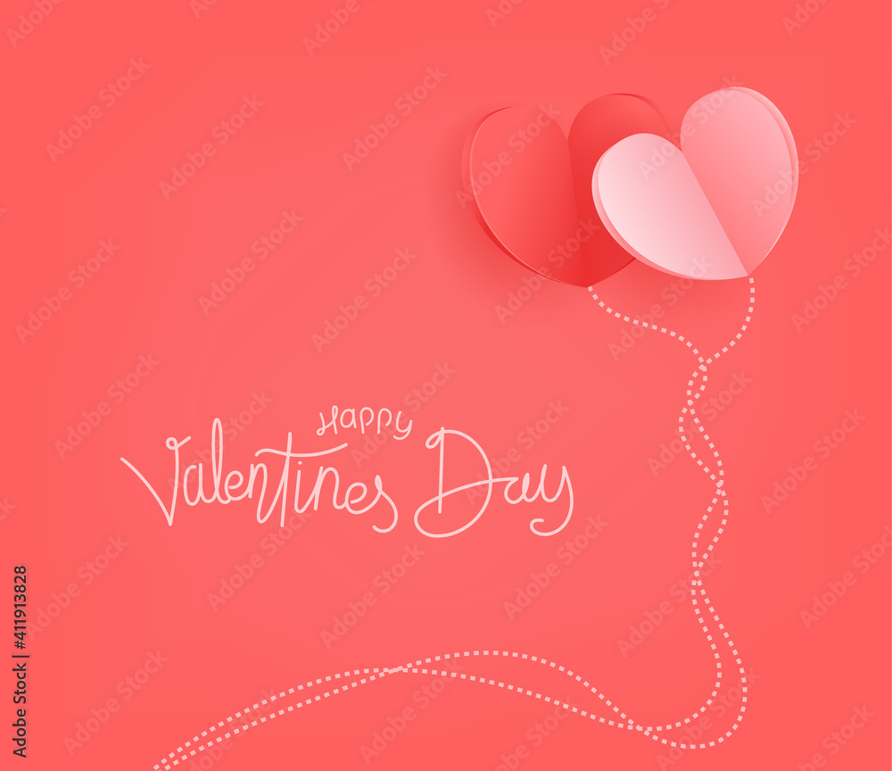 Happy Valentines Day. Template for greeting card, cover, presentation