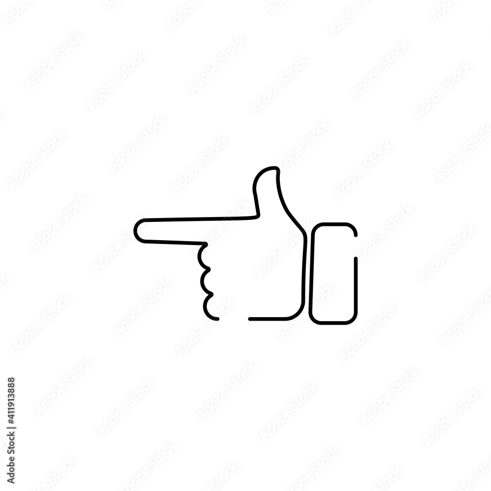 Abstract flat style line icon hand emoji emoticon direction Abstract flat style line icon hand emoji emoticon direction