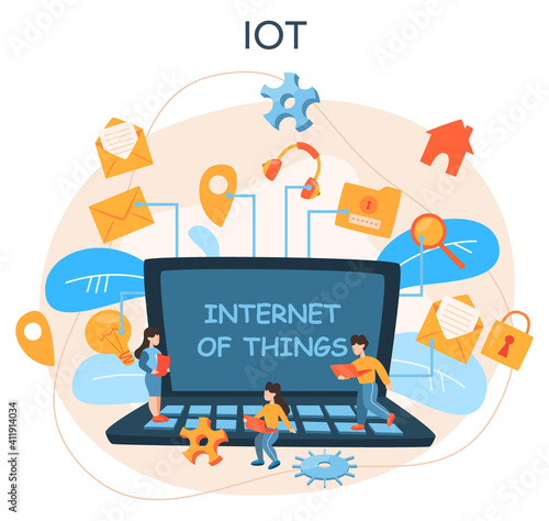 Internet of things. Idea of cloud, technology and home.