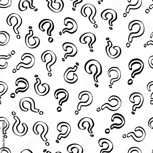 Question mark seamless outline pattern grunge background