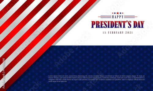 Happy President's Day background template. United States Celebration. It is suitable for banners, posters, flyers, websites, advertising, etc. Vector illustration