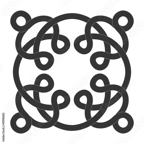 monochrome icon with Celtic knot ethnic art ornaments