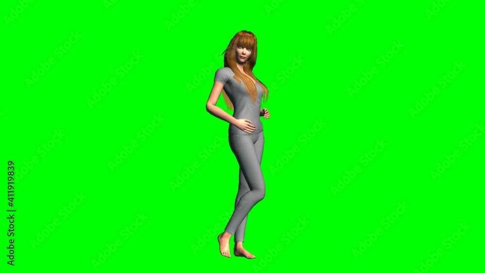 Brunette sexy posing on a green screen Brunette sexy posing on a green screen