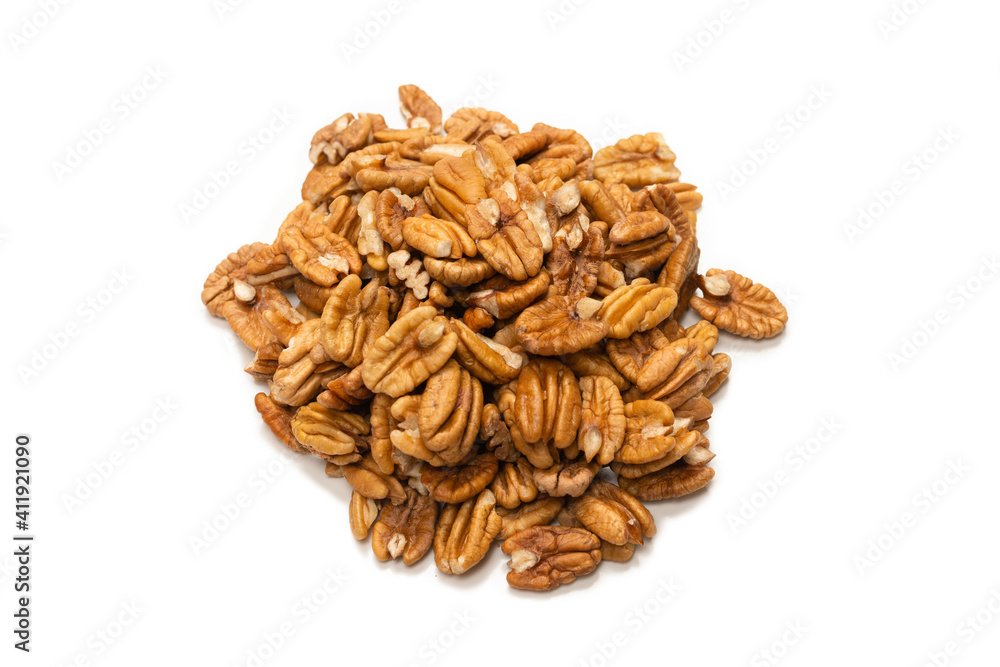 Pecan-nut isolated on white background. Pecan-nut isolated on white background.