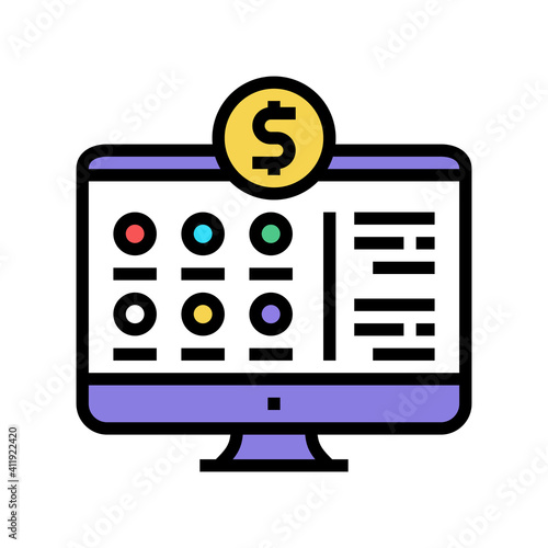 payment for internet services color icon vector. payment for internet services sign. isolated symbol illustration