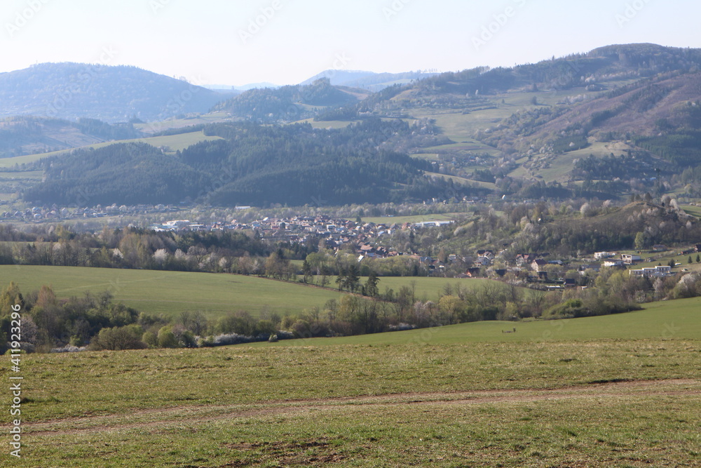 View from main ridge of Mala Fatra mountains to Krasnany village, Slovakia