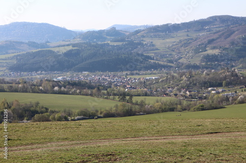 View from main ridge of Mala Fatra mountains to Krasnany village, Slovakia photo