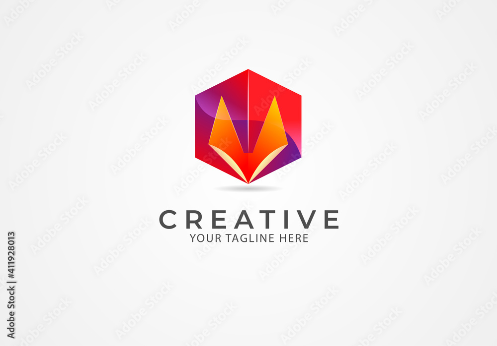 Abstract Fox Logo, Geometric Hexagonal with fox icon inside, usable for technology and business logos, design logo template, vector illustration Abstract Fox Logo, Geometric Hexagonal with fox icon inside, usable for technology and business logos, design logo template, vector illustration