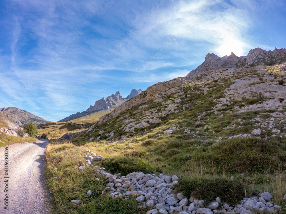 Fototapeta premium The River Duje valley near Sotres, Picos de Europa, Asturias, Spain.