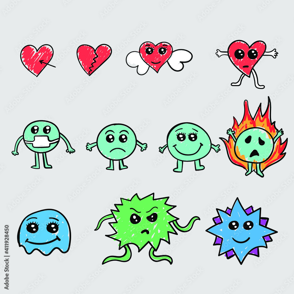 Obraz premium Vector hand drawn monsters