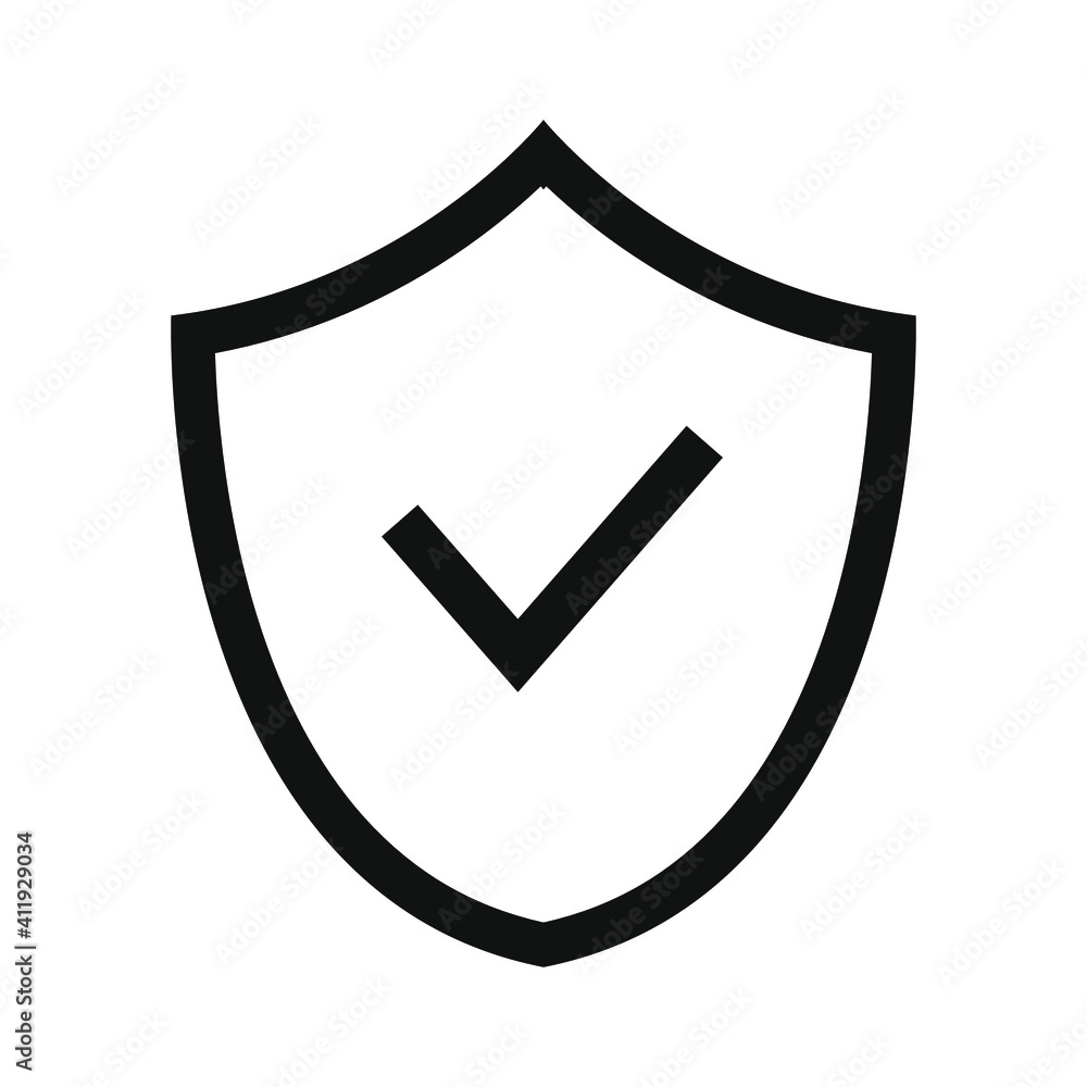 Shield check mark icon. Protection symbol for website and apps. Shield check mark icon. Protection symbol for website and apps.