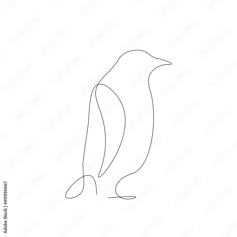 Penguin animal drawing on white background, vector illustration Penguin animal drawing on white background, vector illustration