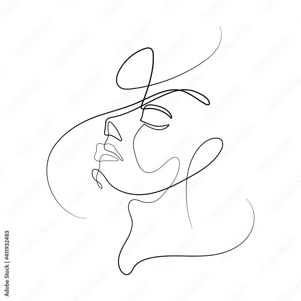 Vector Illustration of Beautiful Female Face Line Art Drawing. Good for Cover, Poster, T-Shirt, Graphic Design Print, and others. Vector Illustration of Beautiful Female Face Line Art Drawing. Good for Cover, Poster, T-Shirt, Graphic Design Print, and others.