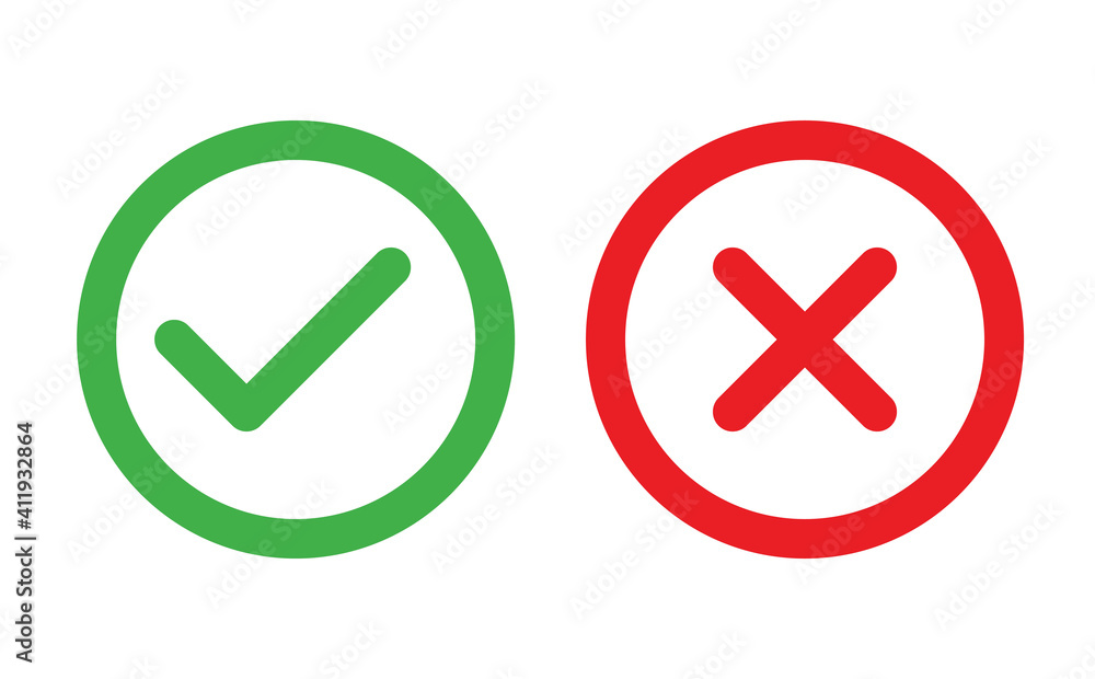 Check and Cancel Button. Yes and No symbol. Accepted and Rejected, Approved and Disapproved Web Button Check and Cancel Button. Yes and No symbol. Accepted and Rejected, Approved and Disapproved Web Button