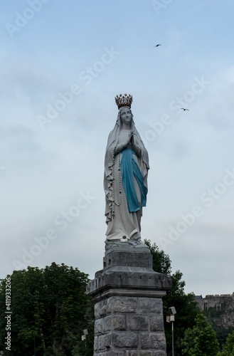 Statue of Our Lady of Immaculate Conception. Lourdes  France 
