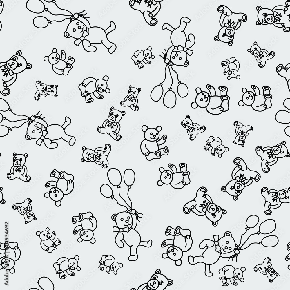 Vector seamless pattern of hand drawn bears Vector seamless pattern of hand drawn bears