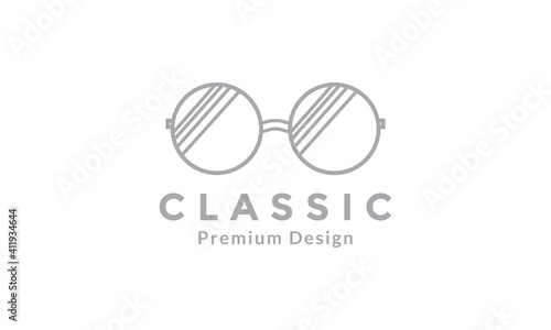 old classic circle sunglasses logo symbol vector icon graphic design illustration