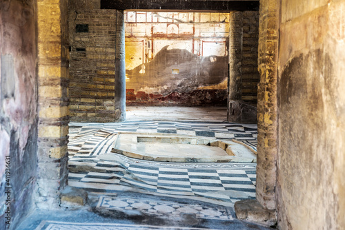 Ruins of the ancient archaeological site in Herculaneum, Italy