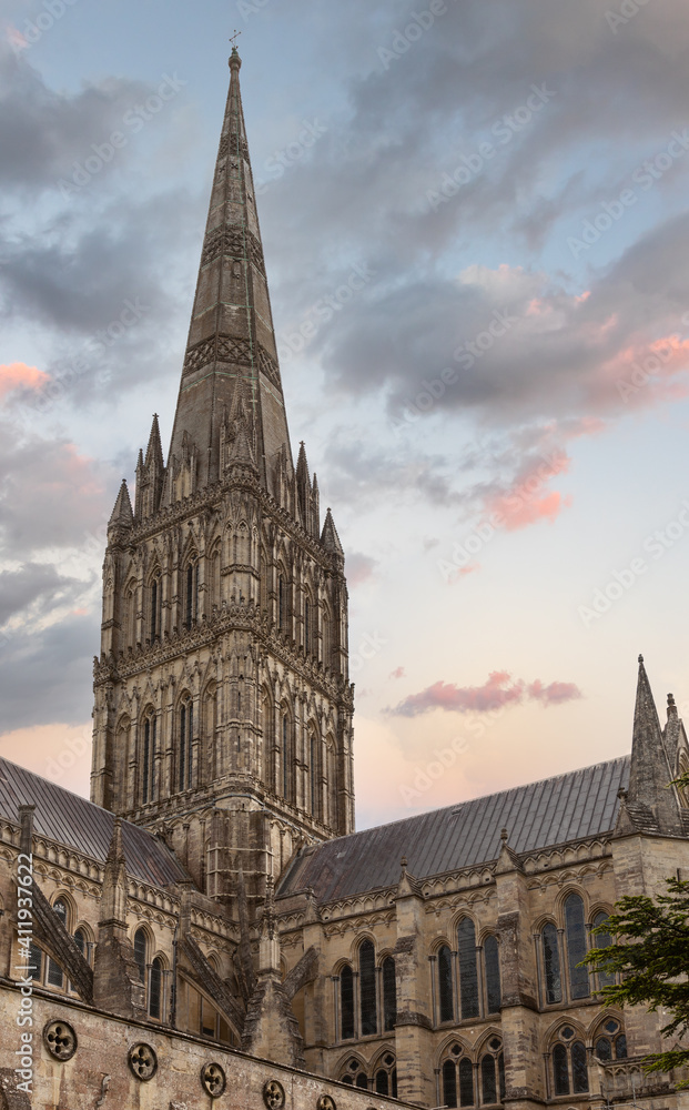 Salisbury Cathedral spire Wiltshire South West England UK