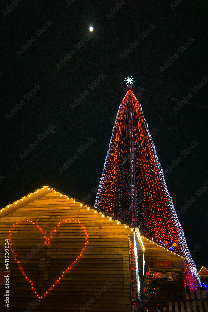 The Illumi tree, a 47 meters Christmas tree of lights in the Illumi