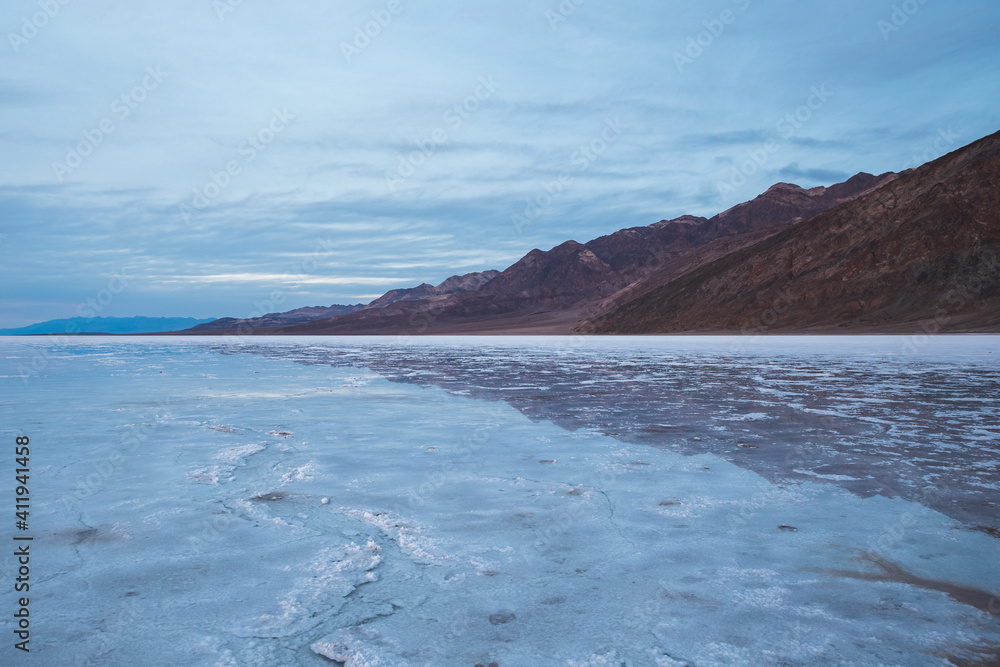 Blue hour at Badwater in Death Valley National Park