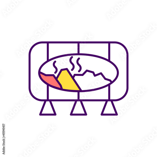 In-vessel composting RGB color icon. Decomposition taking place within enclosed environment. Accurate temperature control. Confining composting materials within container. Isolated vector illustration