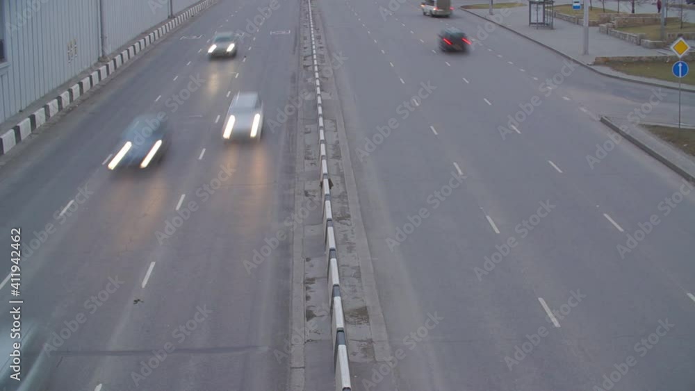 Traffic in the city. Time lapse. Traffic in the city. Time lapse.