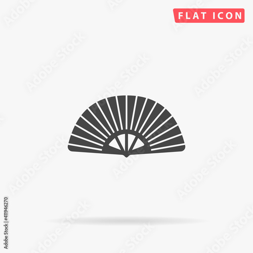 Japanese Folding Hand Fan flat vector icon