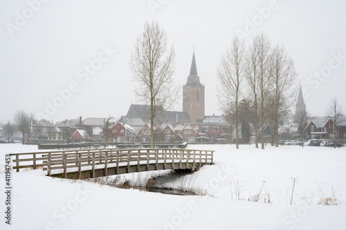 Winterswijk seen from the Scholtenbrug on a winter day photo