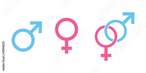 Gender symbol female & male icons vector