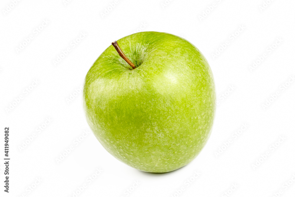 Green apples on the white background Green apples on the white background