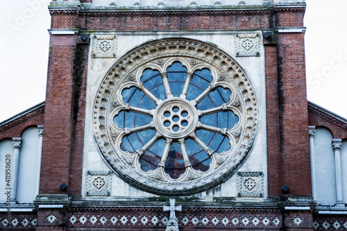 Exterior details of the St. Joseph Catholic Cathedral or Catedrala Sf. Iosif. Bucharest, Romania. photo