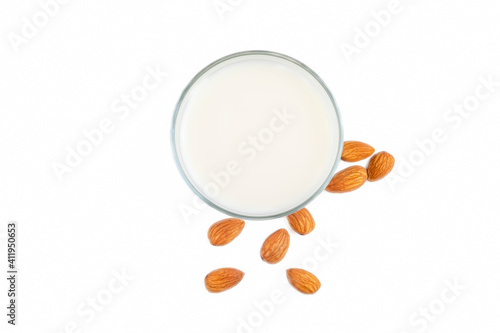 Almonds and almond milk on ...