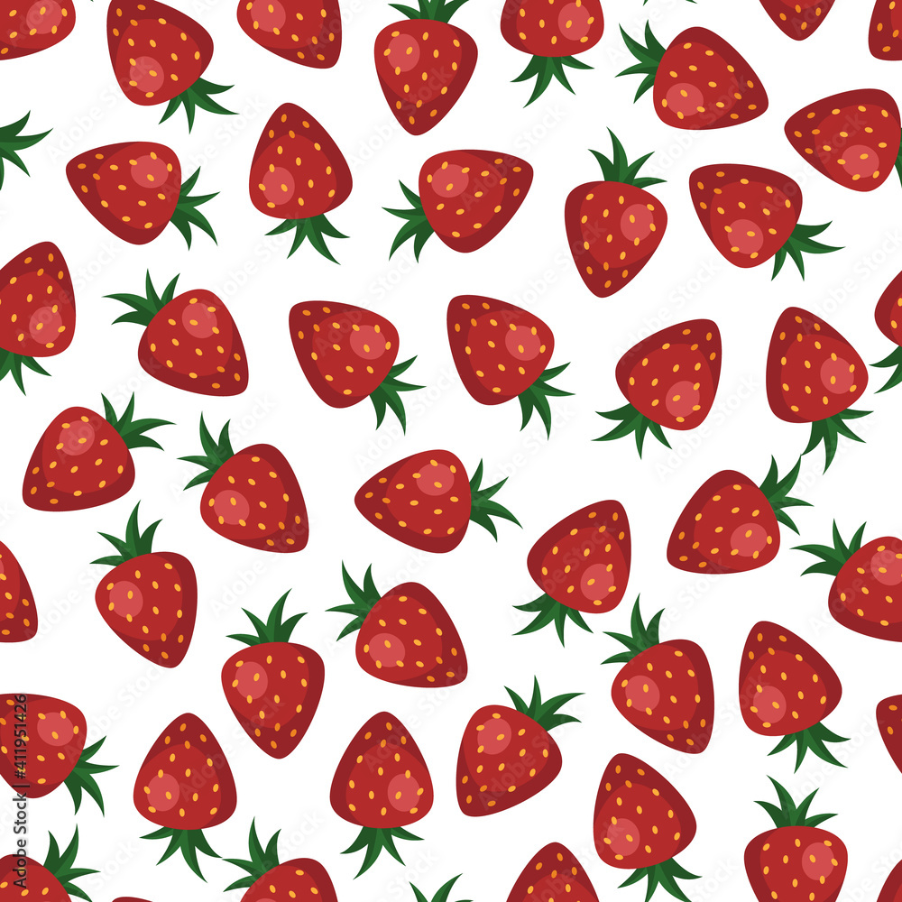 Strawberry seamless pattern. Strawberries on white background Strawberry seamless pattern. Strawberries on white background